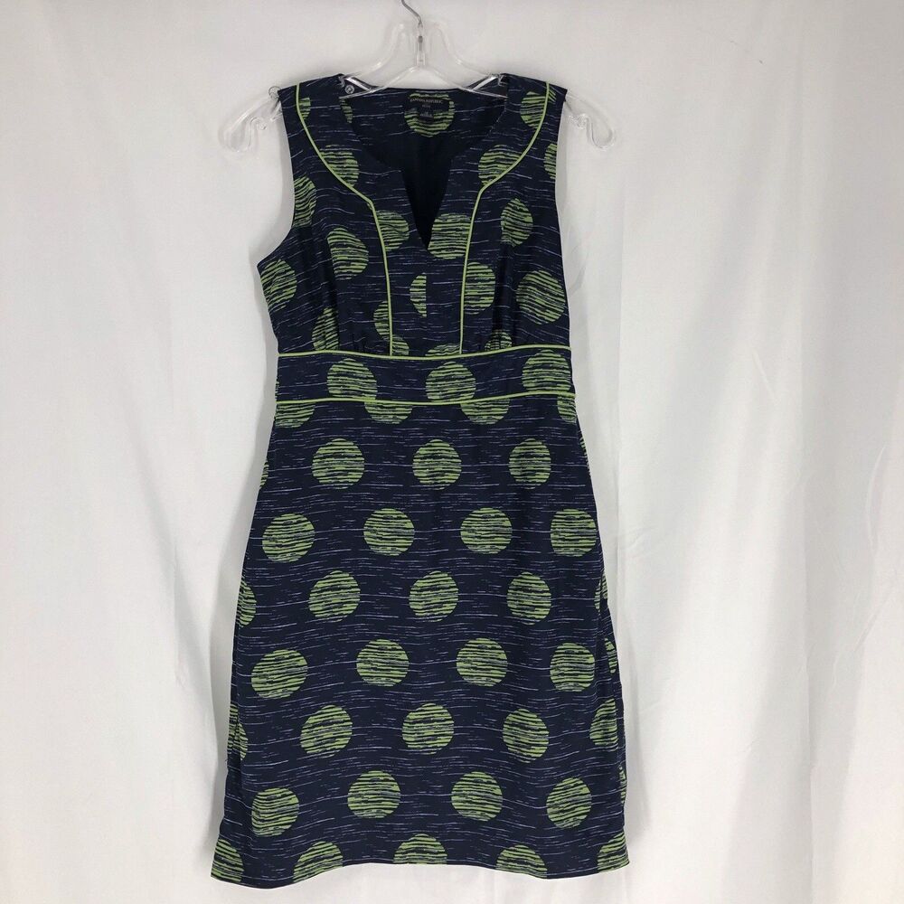 Banana Republic Green Polka Dot Sleeveless Shift Dress Women’s Size 2P